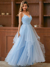 2024 Tulle A-Line Spaghtti Elegant Evening Dress
